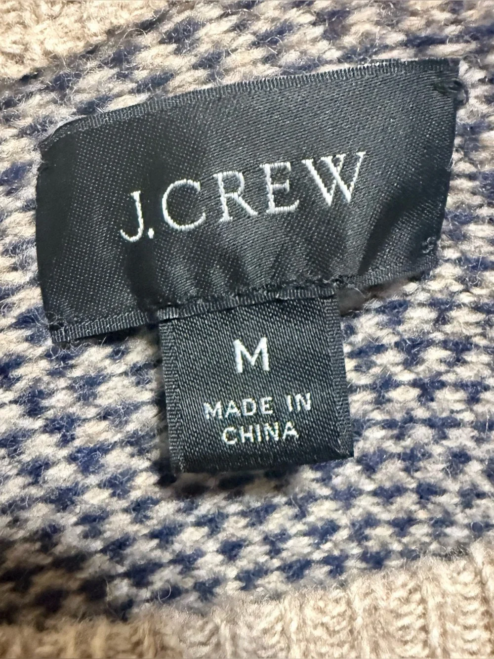 Men J. Crew Rugged merino wool-blend bird's-eye sweater Medium EUC